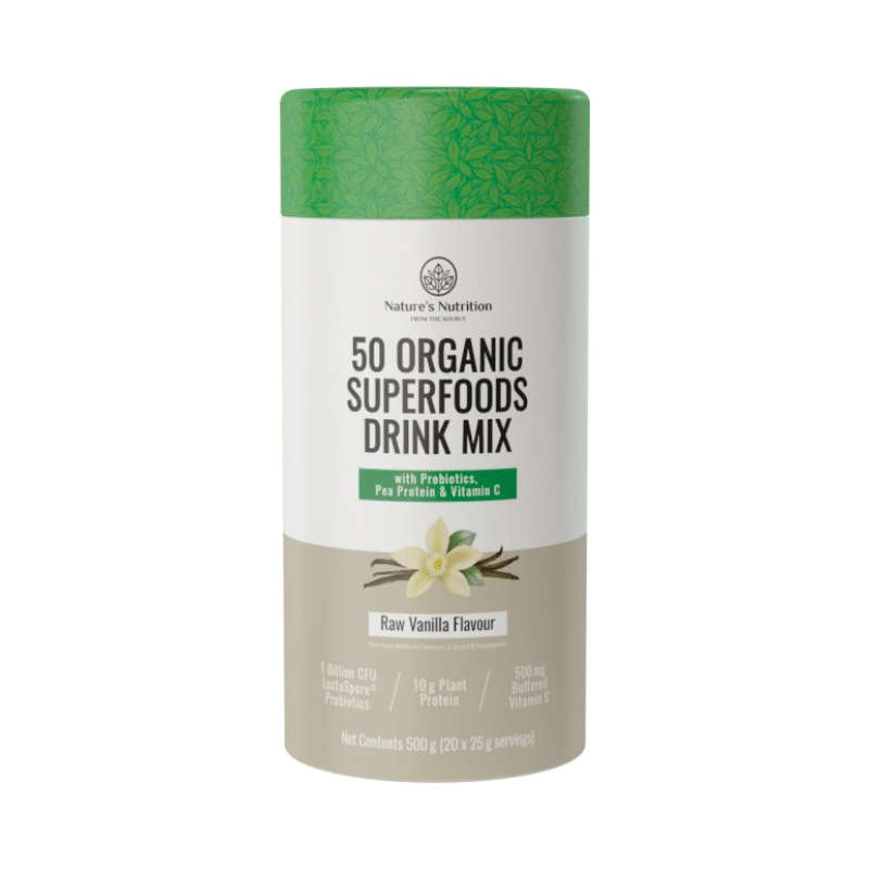 Nature's Nutrition Raw Vanilla Superfoods Drink Mix 500g