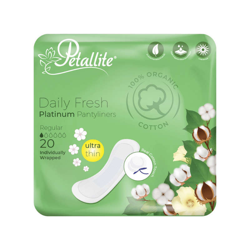 Petallite 100% Organic Daily Pantyliners 20 Pack