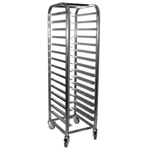 Mobile Tray Trolley S/Steel  15 Shelves