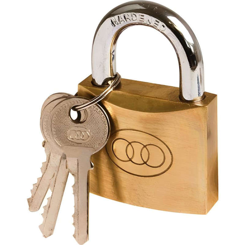 Tri-Circle - Padlock Brass Box Key Alike 50mm #265