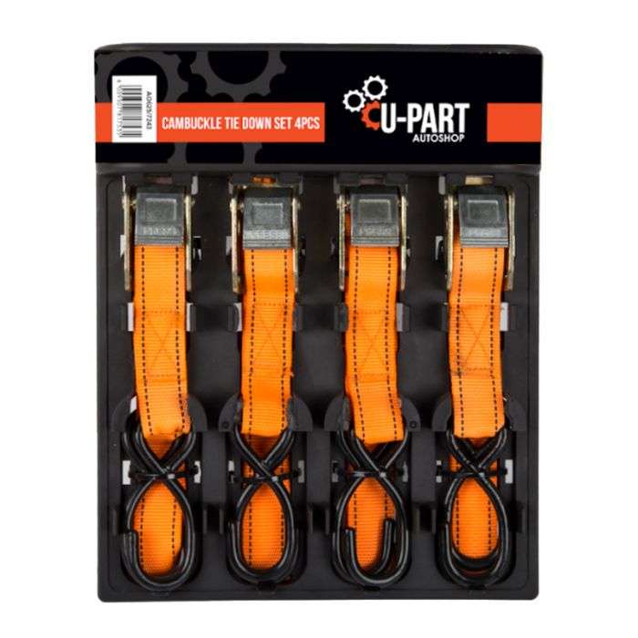 U-Part Tie Down Set Cambuckle 4Pce