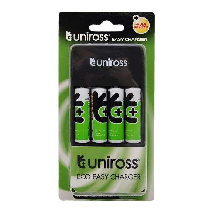 Uniross Battery Charger With 4 AA 1200Mah Batterie