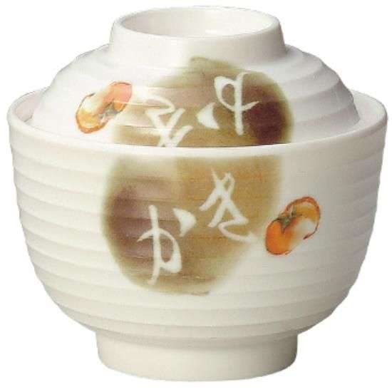 Set of 6 Japanese Melamine 4" Miso Soup Rice Bowls With Lid
