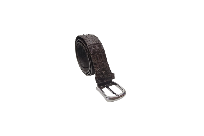 Crocodile Belt Two Bone Single Tongue Buckle