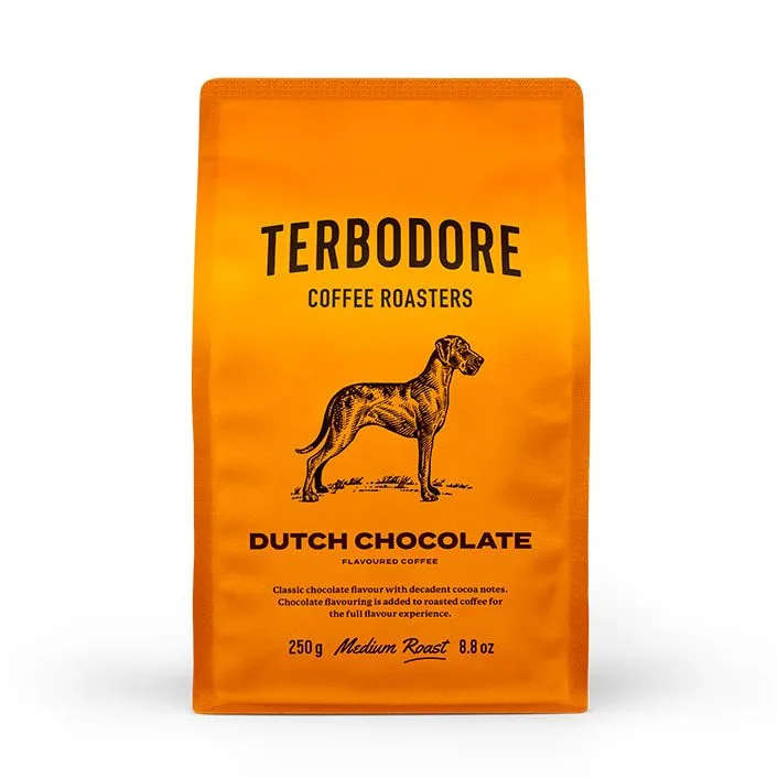 Terbodore Dutch Chocolate Coffee Beans  250g | Rich & Decadent Cocoa-Infused Blend