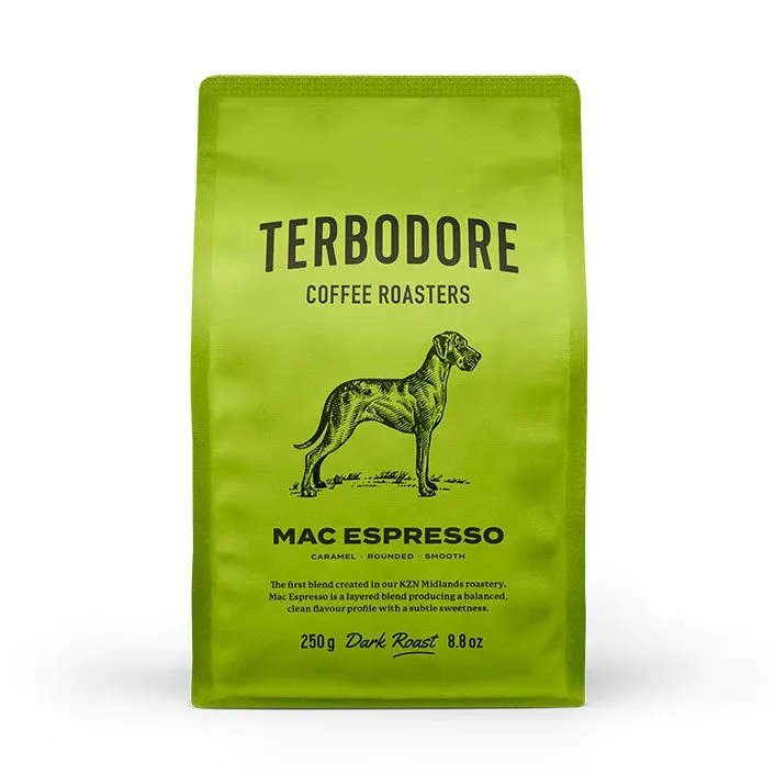 Terbodore Mac Espresso Coffee Beans  250g | Bold & Balanced Dark Roast