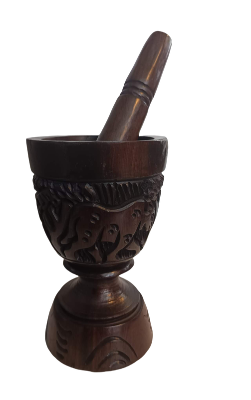 Ebony Wooden Mortar & Pestle  Handcrafted for Grindin