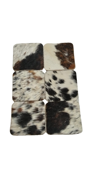 Nguni Skin Coasters-cowhide coasters