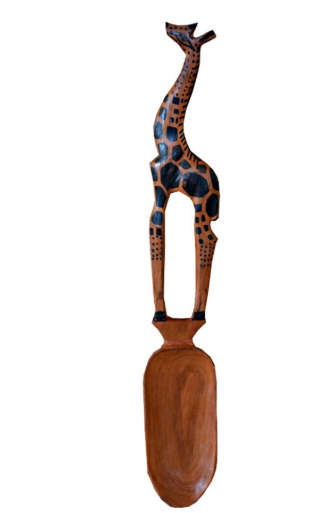 Wooden Hand Carved Giraffe Server Sets