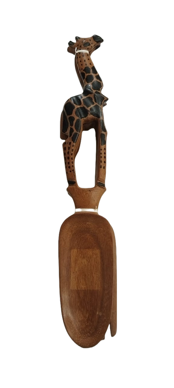 Wooden Hand Carved Giraffe Server Sets