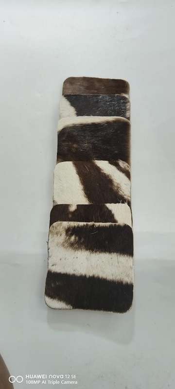 Nguni Skin Coasters-cowhide coasters