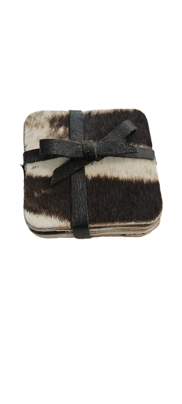 Nguni Skin Coasters-cowhide coasters