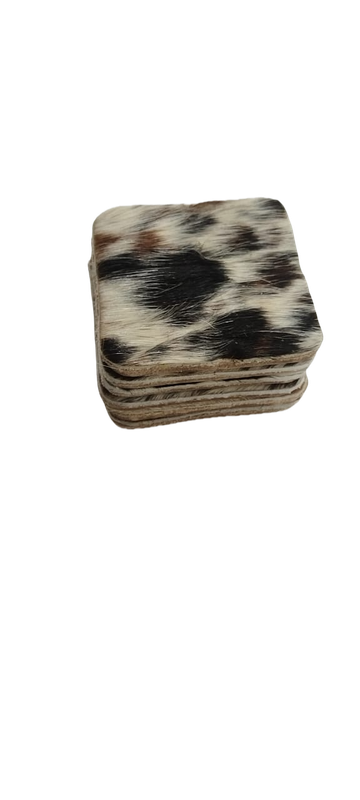 Nguni Skin Coasters-cowhide coasters