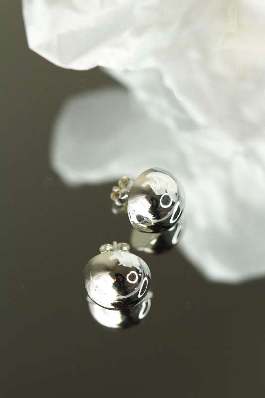 Sterling Silver Half Ball Earrings