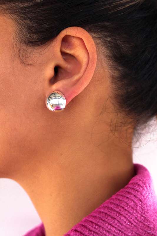 Sterling Silver Half Ball Earrings
