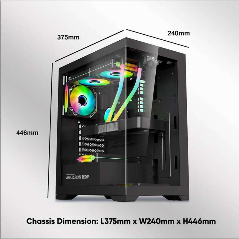 Armaggeddon Aquaron Pro ATX Gaming Case - Black