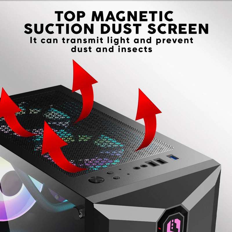 Armaggeddon Tritron Pro 300 ATX Gaming Case with 3x ARGB Fans