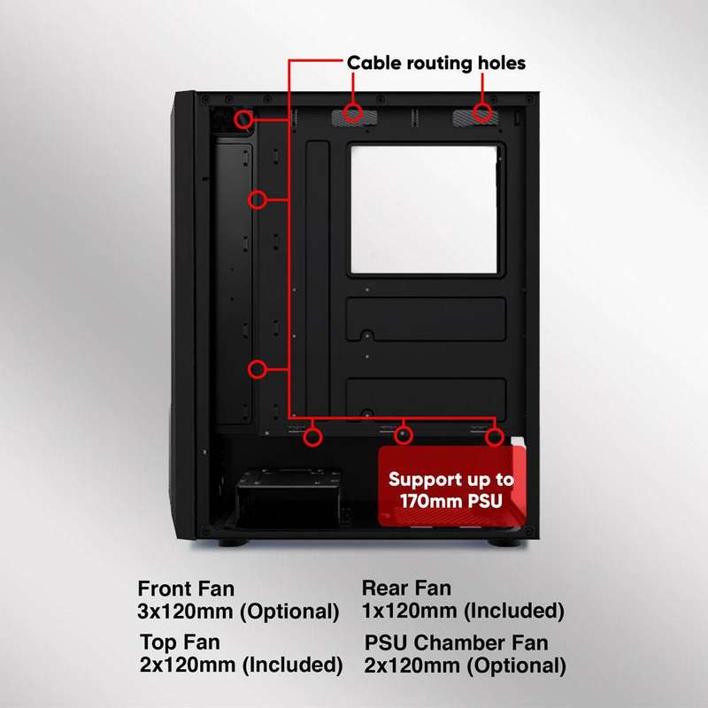 Armaggeddon Tritron Pro 300 ATX Gaming Case with 3x ARGB Fans