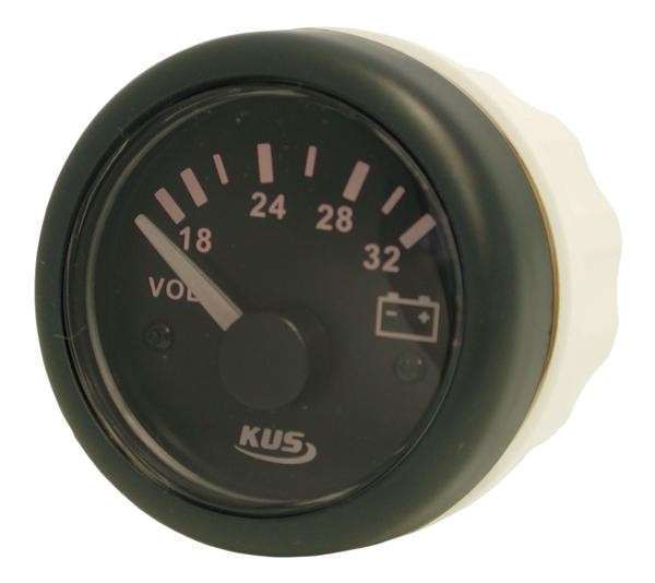 Volt Gauge - 24V - 52mm - Black