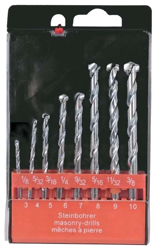 Drill Bit Set (Masonry) - 8 Piece - 3mm to 10mm