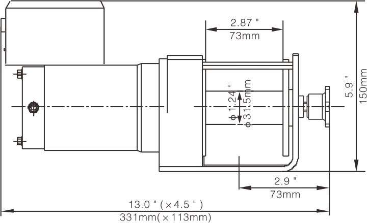 Runva 12 Volt - 3000lb (1360kg) - With Solenoid Pack - 15kg