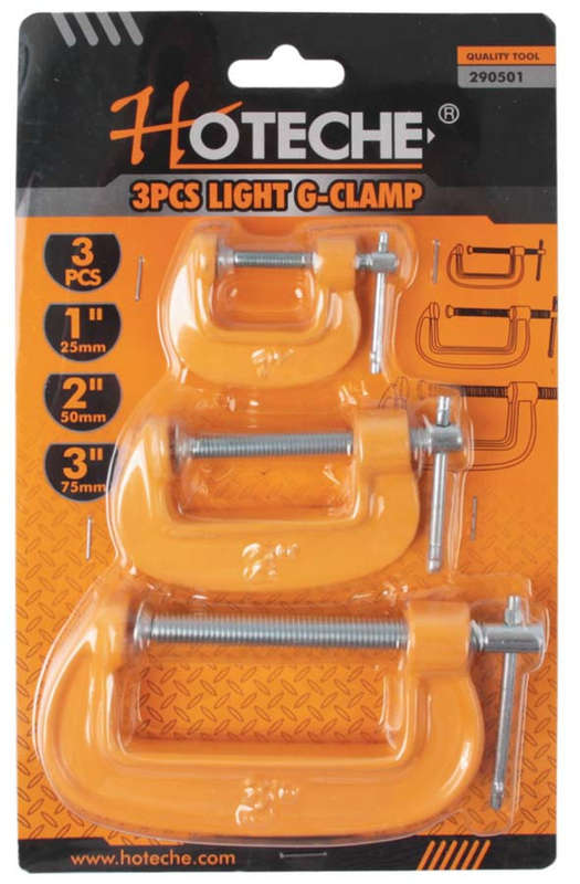 G Clamp Set - 3 Piece - Light Duty