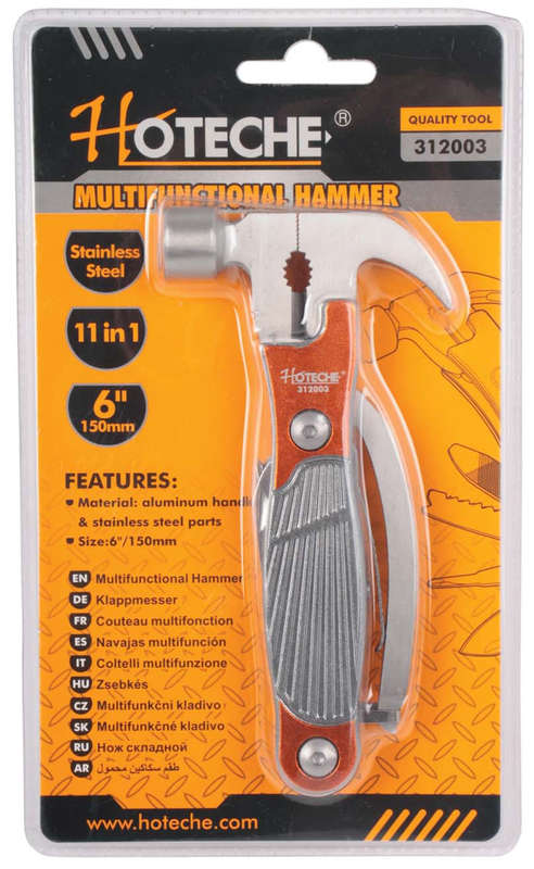 Folding Multi Tool and Hammer - 11 in 1