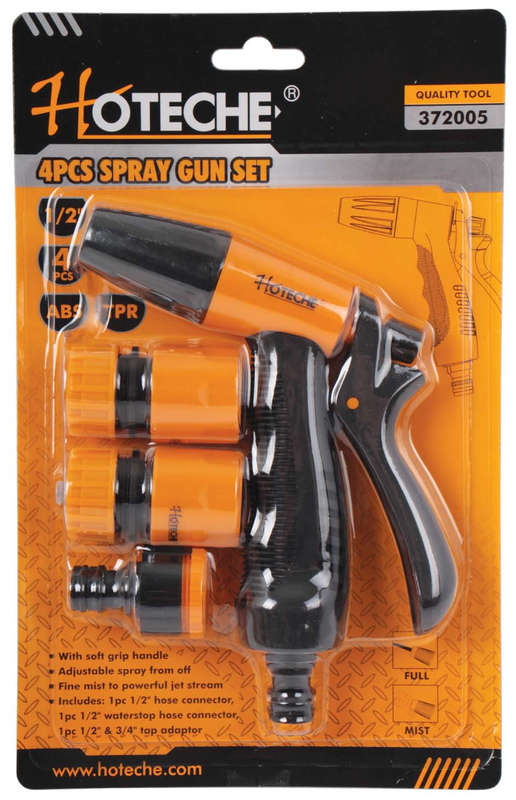 Plastic Hose Spray Gun Set - 4 Piece