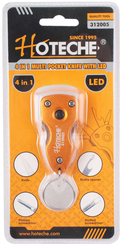 Multi Pocket Knife with LED Light and Keyholder
