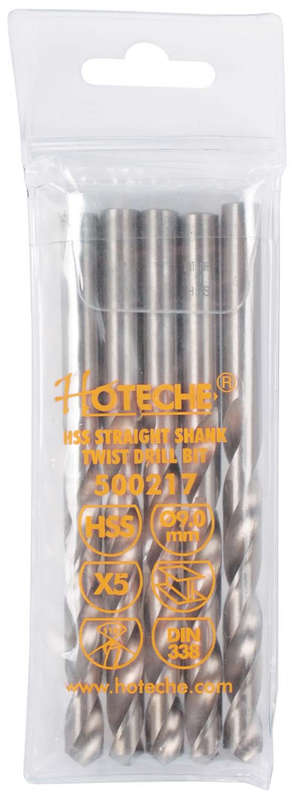 Hoteche HSS Drill Bits - 9mm (5 Piece)