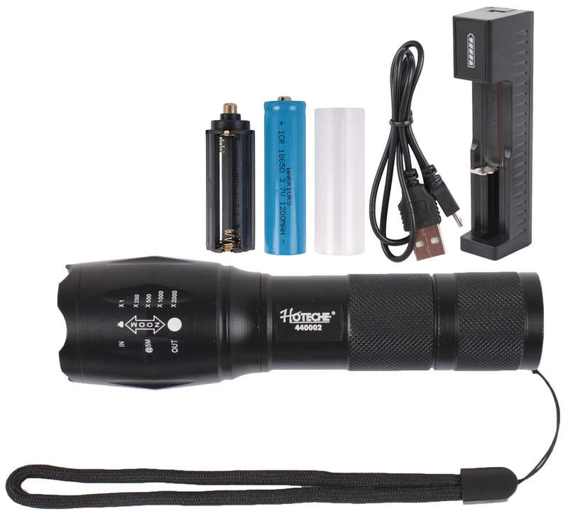 Hi Power LED Torch - 1 LED 5W - 260LM - Rechargable