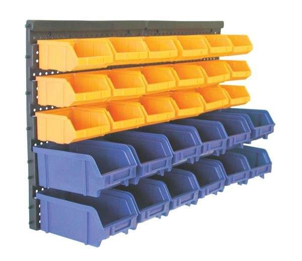 Wall Mounted Storage Rack - 30 Bins