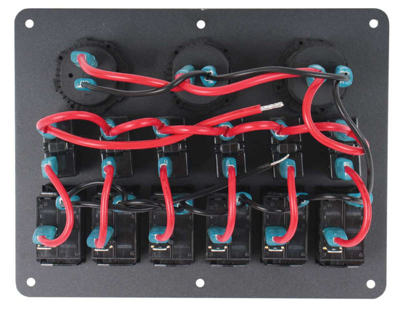 Switch Panel - 6 Switch + Power + USB + Voltmeter