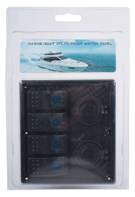 Switch Panel - 4 Gang - Cigarette Lighter Socket + USB