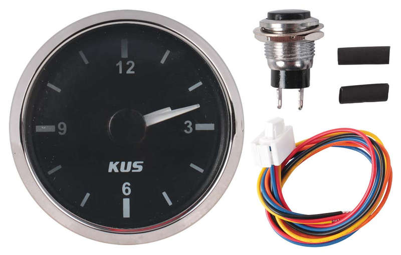 Kus Clock - 52mm - Black with Stainless Steel Bezel