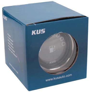 Kus LED Fuel Level Gauge - 52mm - Black Face with Silver Bezel