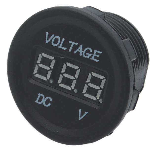 Voltage Gauge - 6-28V - Red Words