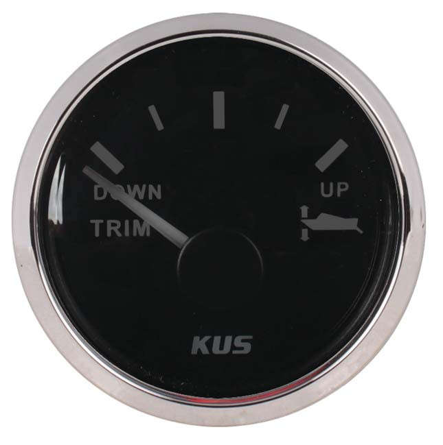 Kus Trim Gauge - 52mm - Black Face with Silver Bezel
