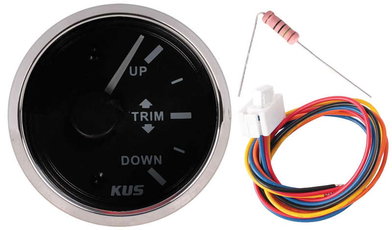 Kus Trim Gauge - 52mm - Black Face with Silver Bezel