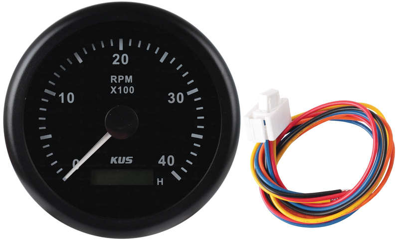 Tachometer 4000 RPM - 85mm - Black
