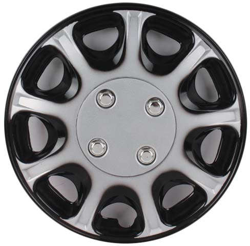 13" Silver / Black Wheel Cover Set