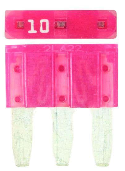 3 Pin Blade Fuse - 10 Amp - 100 Pieces