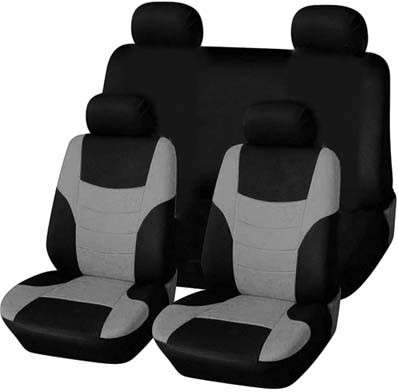 9 Piece SKINI Seat Cover Set - Grey and Black