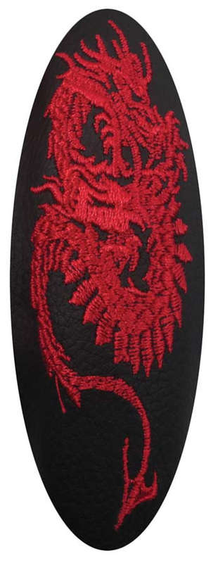 Steering Wheel Cover with Dragon Symbol - Black