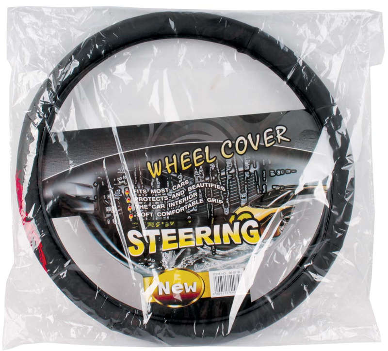 Steering Wheel Cover with Dragon Symbol - Black