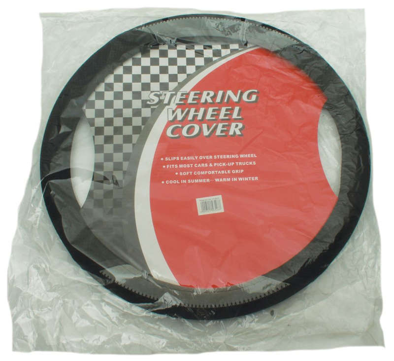 Vinyl Steering Wheel Cover - Black / Grey
