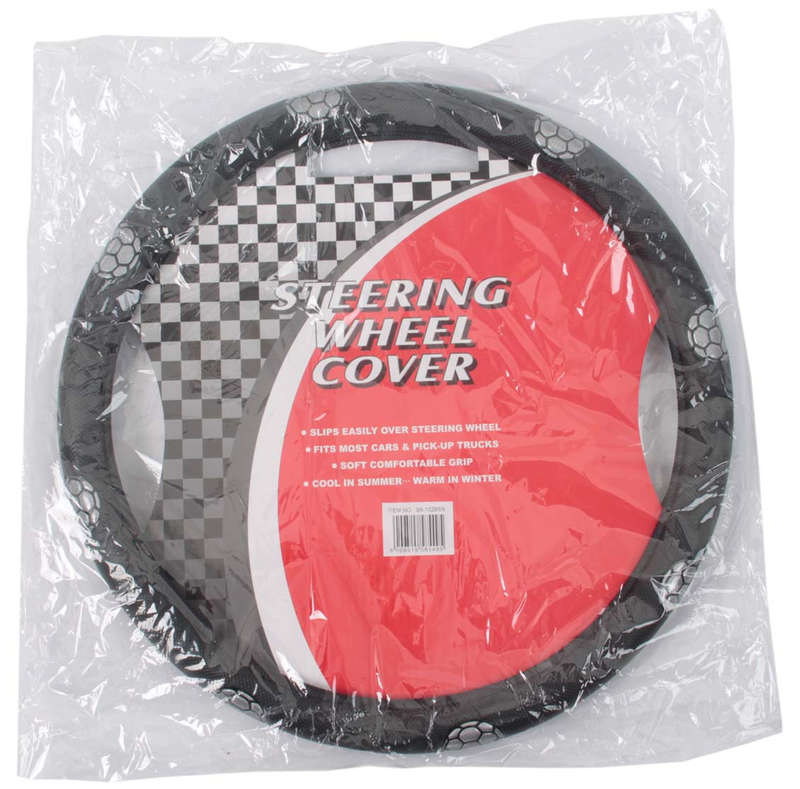 Steering Wheel Cover - Black / Soccer Balls