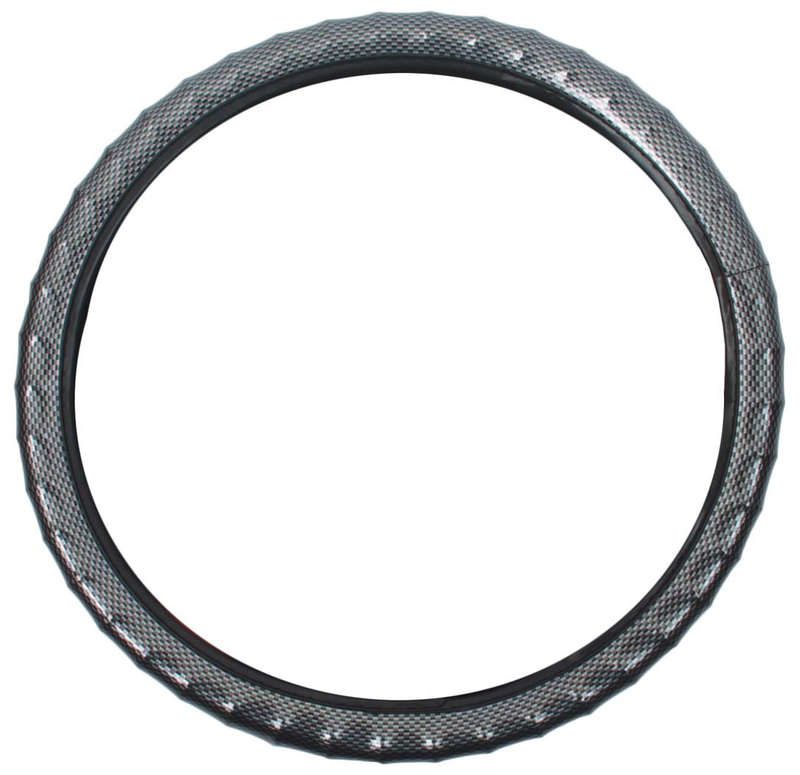 Steering Wheel Cover - Black and Carbon