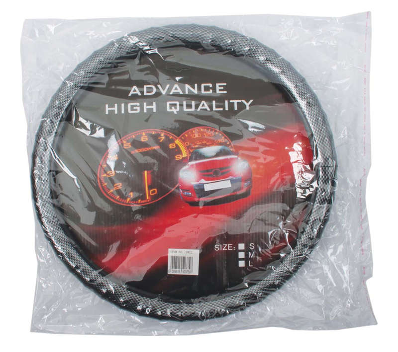 Steering Wheel Cover - Black and Carbon