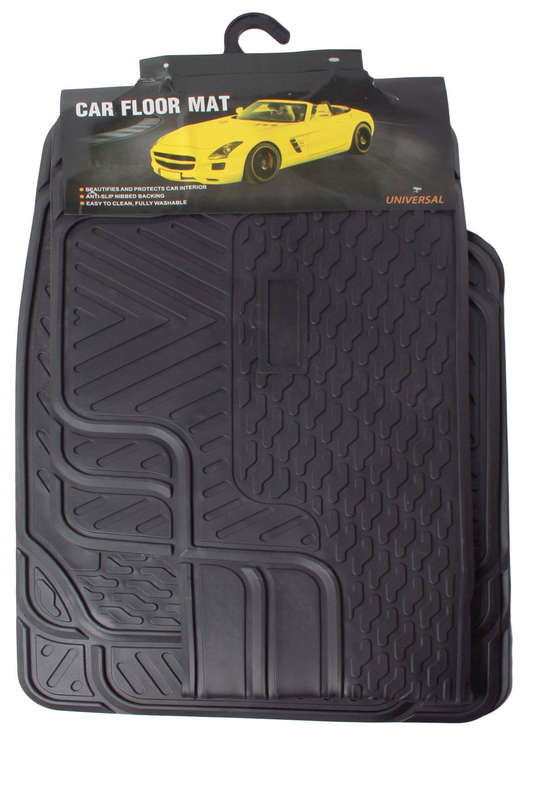 Car Mat Set - Black - 3 Piece - PVC